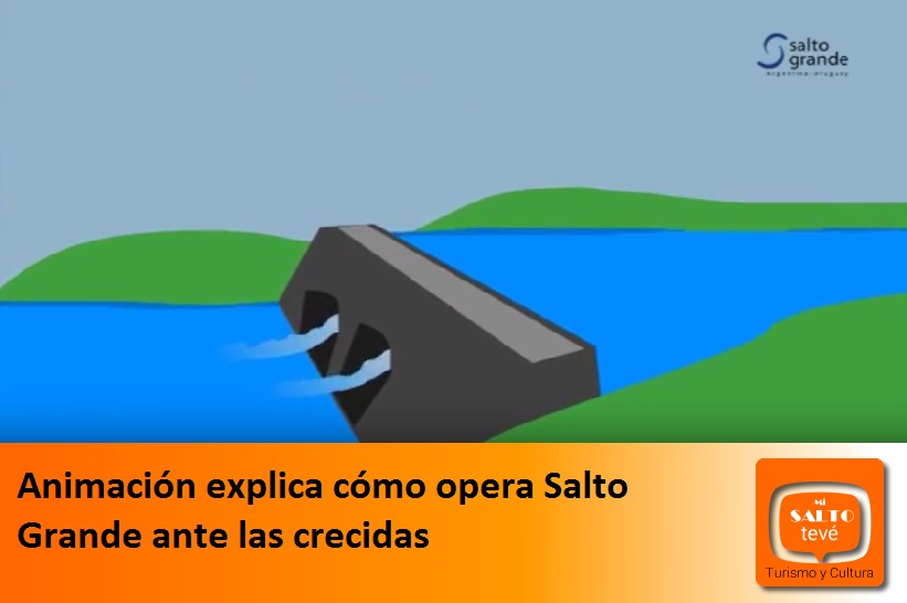 Animación explica cómo opera Salto Grande ante las crecidas