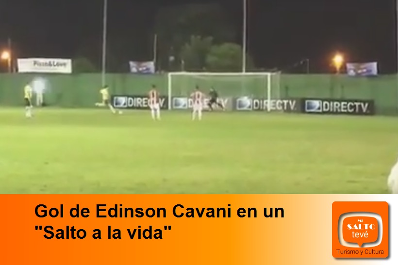 Gol de Edinson Cavani en un «Salto a la vida»