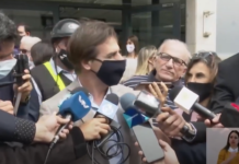 Lacalle Pou, en dialogo con los periodistas en Salto.