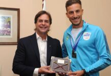 El Presidente Lacalle Pou mantuvo encuentro con el remero Felipe Klüver flamante campeón mundial