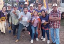 En convivencia plena; Hoover Rosa y la 314 en la Expo Salto, a pura militancia juntos a otros partidos