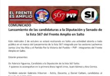 FA: Hoy se realiza el lanzamiento de diputación y Senado de la 567!!!