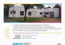 Liceo de Villa Constitución será denominado “Ing. Agr. Alfredo López Ministeri”: hoy se realiza el acto oficial