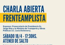 Charla frenteamplista en Salto con autoridades nacionales