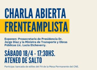 Charla frenteamplista en Salto con autoridades nacionales